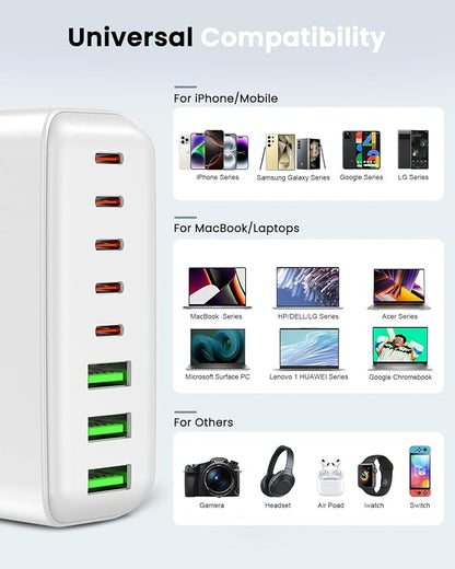 500W USB C Charger Block, 8-Port USB C Charging Station Fast Charging PD 120W - Image 6