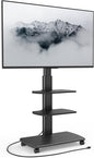 FITUEYES Rolling TV Stand with Power Outlets, Swivel Portable TV Stand by FITUEYES