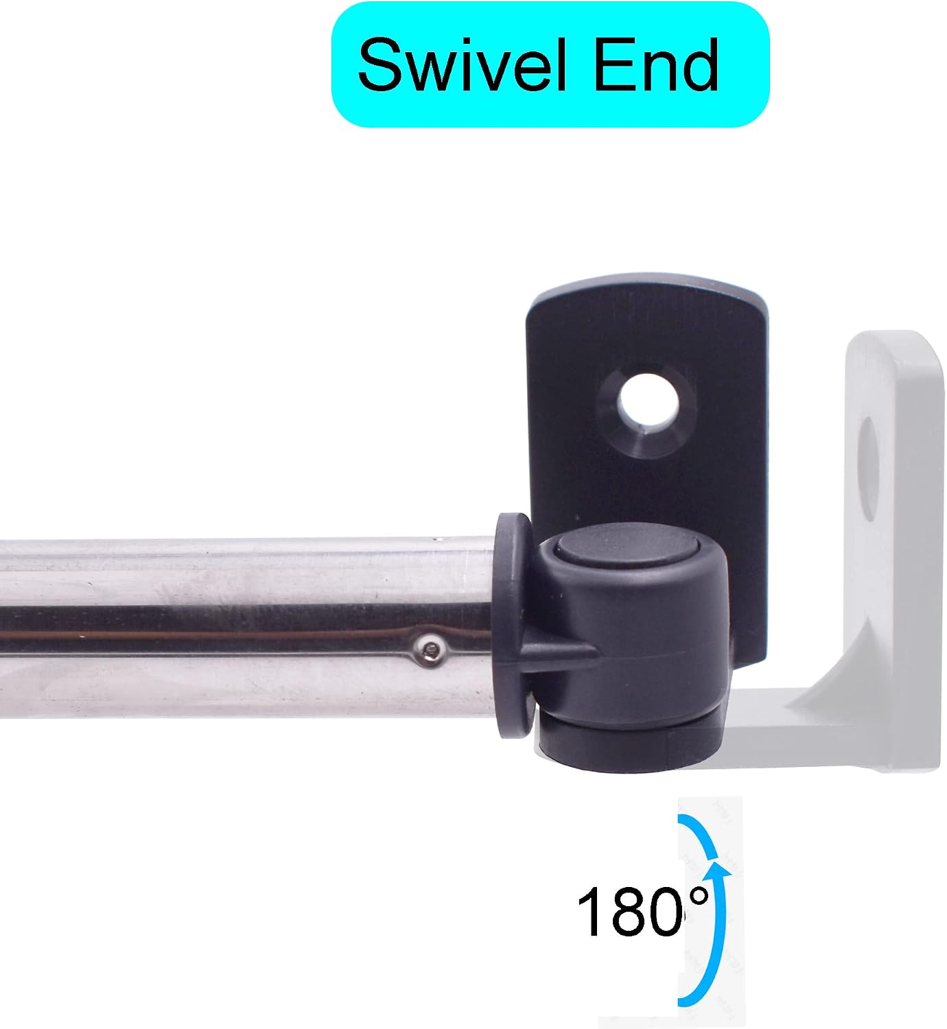 YYST Type A 16" to 28" Swivel End Curtain Sash Rod for Top & Bottom Doors & Sidelights Window Petite Café Sidelight W Screws (black-4)