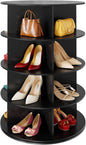 SpaceAid 4 Tier Rotating Shoe Rack Tower, Spinning Shoe Display Lazy Susan by SpaceAid