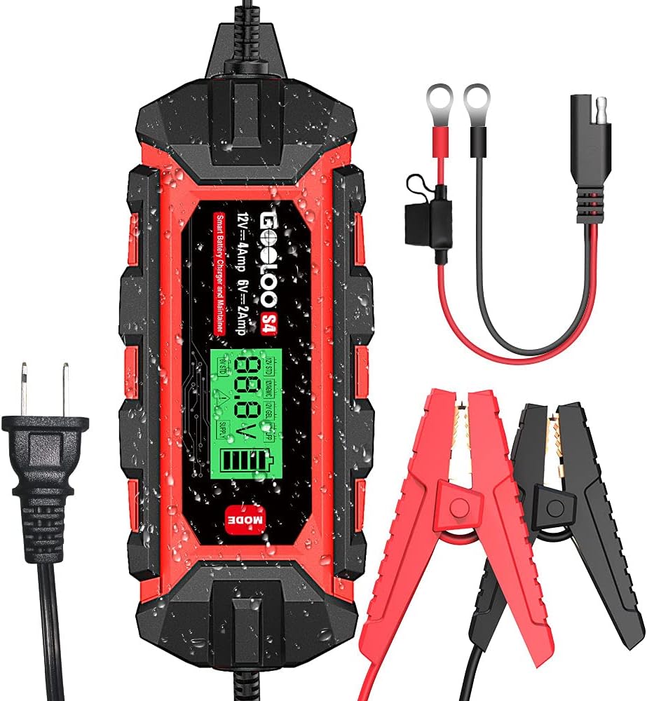 gooloo s4 4a car battery charger, 6v/12v smart, main product view