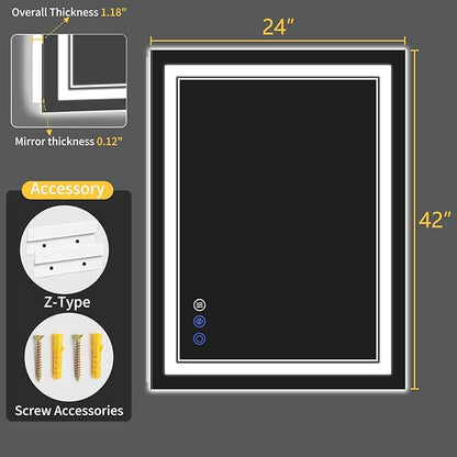 24"x42" LED Bathroom Mirror - Image 9