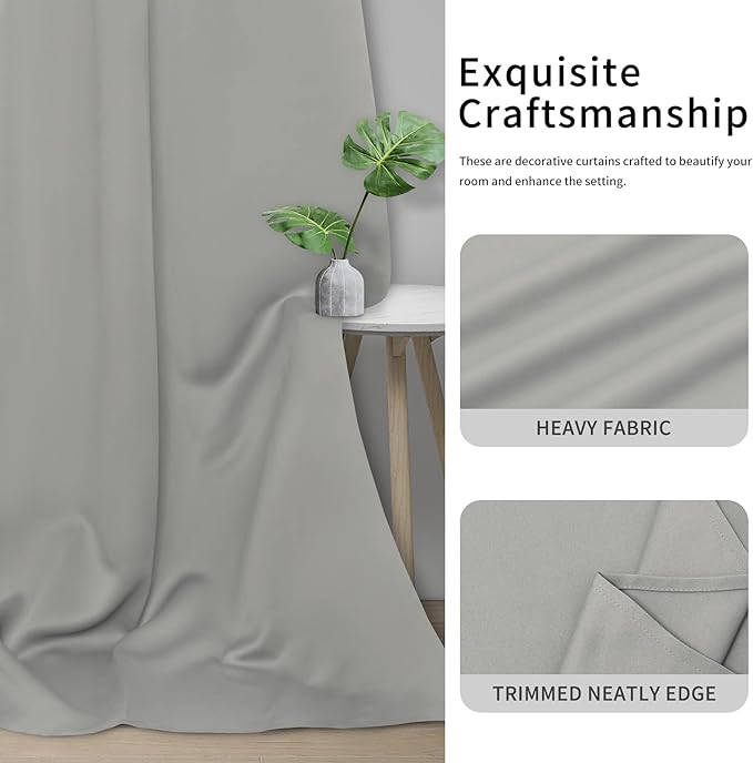 Easy-Going Blackout Curtains for Bedroom, Solid Thermal Insulated Grommet and - Image 5