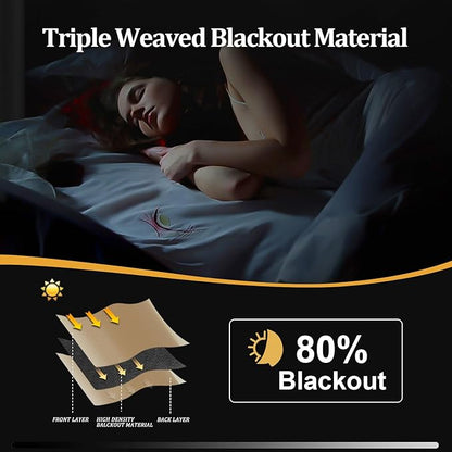 JIUZHEN Blackout Sliding Door Room Divider Curtain, Noise Reducing Window - Image 3