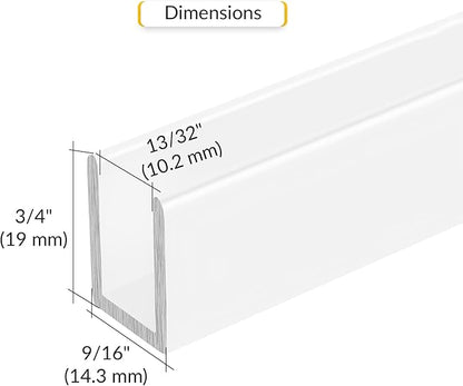 Brixwell 3/8" Fixed Panel Shower Door Deep U Channel, Deep Profile - Image 2