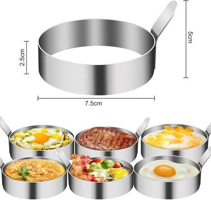 4/6 Pack Egg Ring, 3 Inch Egg Cooking Ring Non Stick Stainless Steel Egg Rings - Image 3