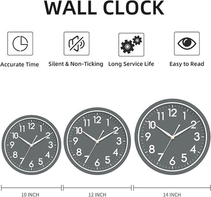 AKCISOT Wall Clock Bathroom 10 Inch Analog Small Wall Clocks Battery Operated - Image 3