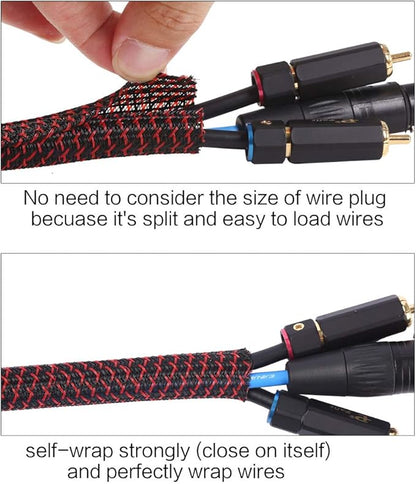 Alex Tech 10ft - 3/8 inch Cord Protector Wire Loom Tubing Cable Sleeve Split - Image 2