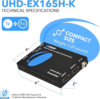 OREI HDMI Extender UltraHD Over Single Cat6/Cat7 Cable 4K @ 60Hz - Image 5