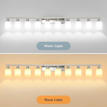 DIKAIDA 10-Light Bathroom Vanity Light Brushed Nickel, 64.5in Vanity Lights - Image 8