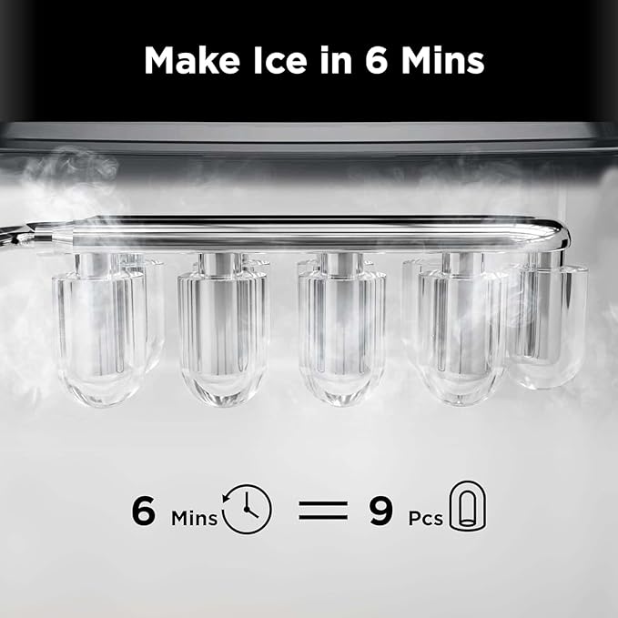 Silonn Ice Maker Countertop, 9 Cubes Ready in 6 Mins, 26lbs in 24Hrs, - Image 3