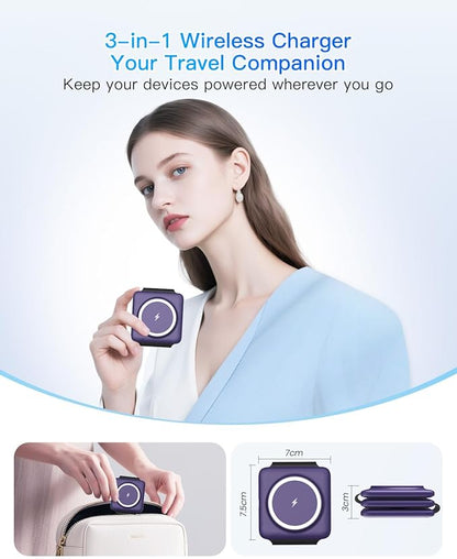 Iseyyox Charging Station for Mag Safe Apple - 3 in 1 Magnetic Foldable Wireless - Image 9