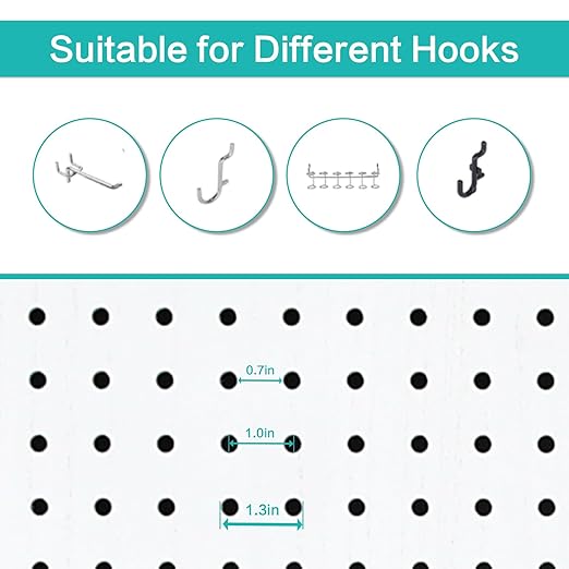 Babion 6 Panel Pegboard Display, Freestanding Folding Privacy Screens - Image 8