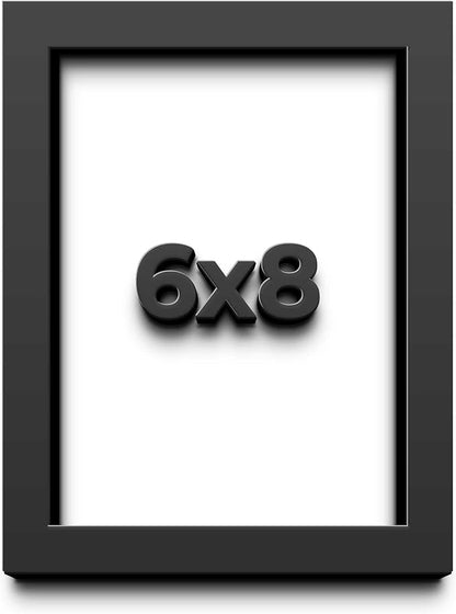 6x8 Shadow Box Frame Black | 1 Inch Deep Solid Wood Shadowbox Display Frame | by CustomPictureFrames