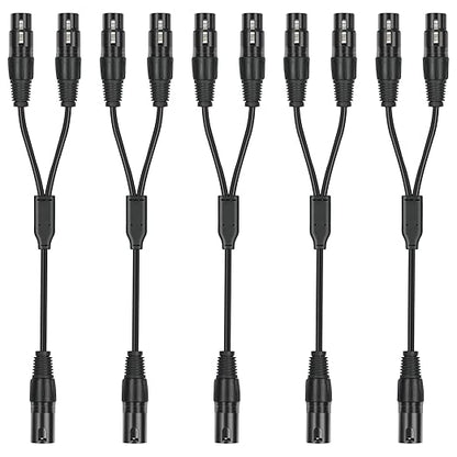 5 Pack XLR Splitter Cable, 1 Maleto 2 Female, 1.5FT Stereo Mic to L&R Audio by SZLliyxs