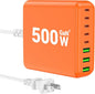 500W USB C Charger Block, 8-Port USB C Charging Station Fast Charging PD 120W by BURUDU