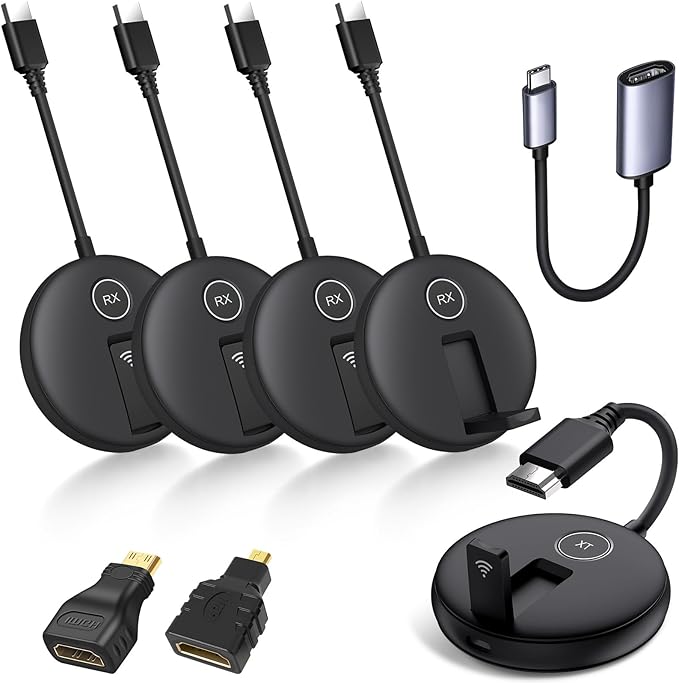 YUYUNLOMN Wireless HDMI Four Receivers and Transmitter, Splitter Plug and Play by YUYUNLOMN