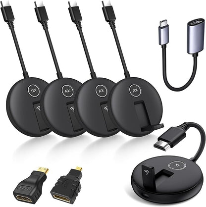 YUYUNLOMN Wireless HDMI Four Receivers and Transmitter, Splitter Plug and Play by YUYUNLOMN
