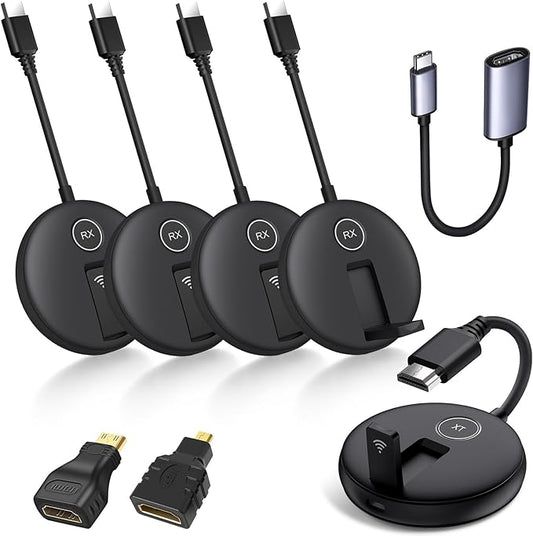 YUYUNLOMN Wireless HDMI Four Receivers and Transmitter, Splitter Plug and Play by YUYUNLOMN