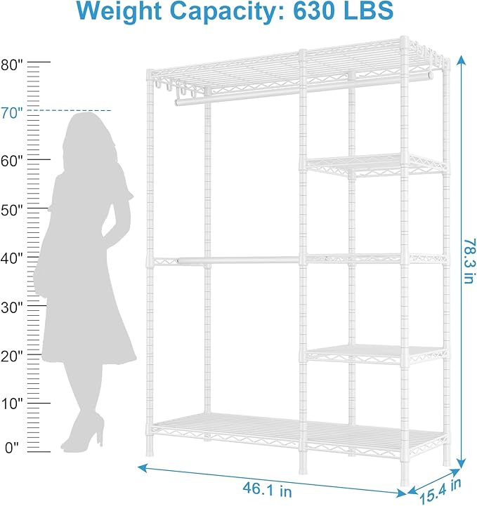 Ulif F2 Clothes Rack, 5 Tiers Heavy Duty Garment Rack - Image 3