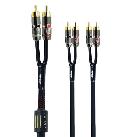 Arklove 3ft Shielded RCA Plug Splitter Stereo Audio Video Cable 2 Male to 4 by Arklove