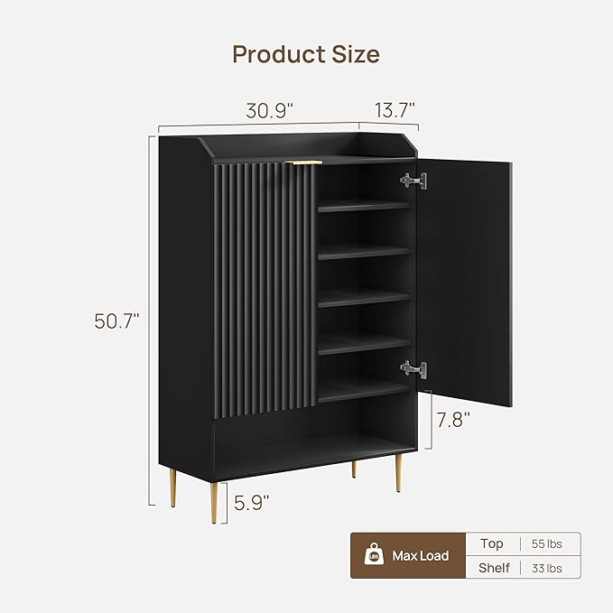 SICOTAS Shoe Cabinet Set of 3-7-Tier Large Shoe Storage Cabinet, 50.7" Tall - Image 2