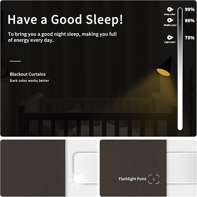 Easy-Going Blackout Curtains for Bedroom, Solid Thermal Insulated Grommet and - Image 2
