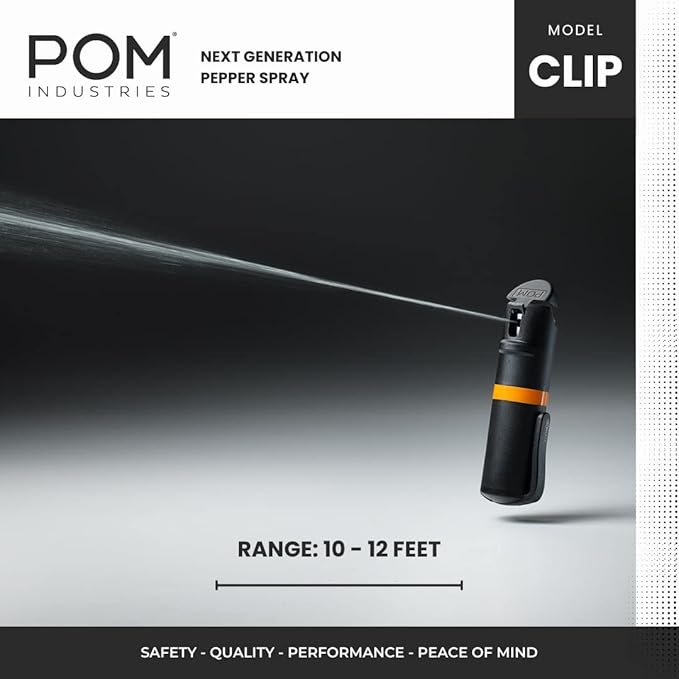 POM Pepper Spray Pocket Clip, Quick Flip Top Safety, Maximum Strength OC Formula - Image 4