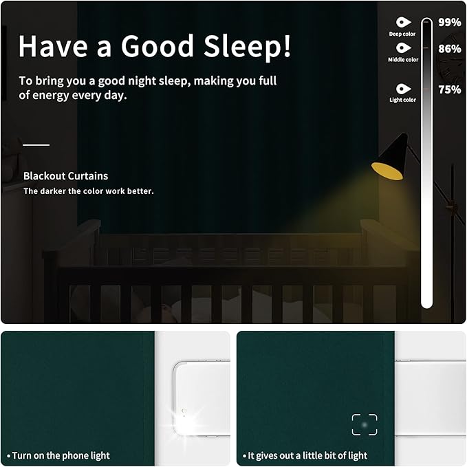 Easy-Going Blackout Curtains for Bedroom, Solid Thermal Insulated Grommet and - Image 2