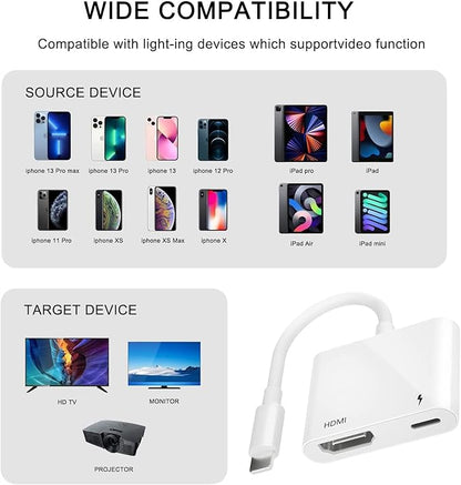 Apple MFi Certified Lightning to HDMI Digital AV Adapter 1080P HD Video HDMI - Image 2
