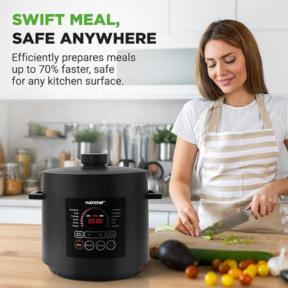 NutriChef Electric Pressure Cooker 6 Quart Capacity | 9 Function Digital - Image 7