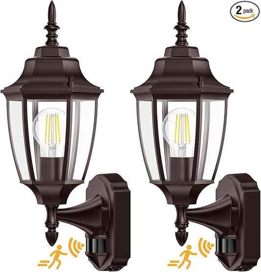 Lamomo Outdoor Wall Sconce, 2 Pack Dusk to Dawn Motion Sensor Bronze Outdoor by Lamomo