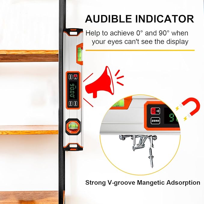eOUTIL 15.7-Inch Digital Torpedo Level & Angle Finder – IP54 Waterproof - Image 6