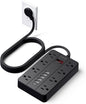 Power Strip Surge Protector, HUNIAN Flat Plug 10 Ft Long Extension Cord by HUNIAN