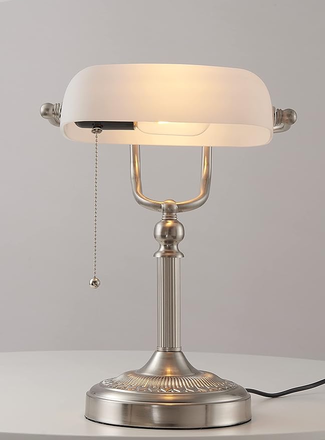 Newrays White Matted Glass Bankers Desk Lamp - Image 2