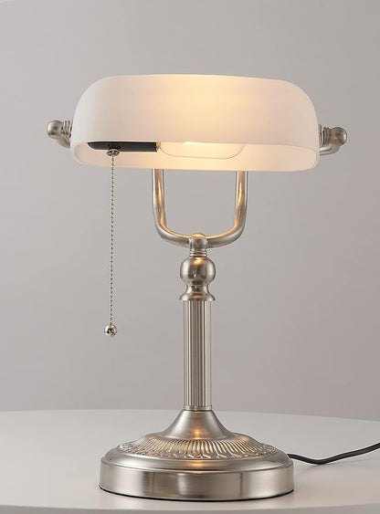 Newrays White Matted Glass Bankers Desk Lamp - Image 2