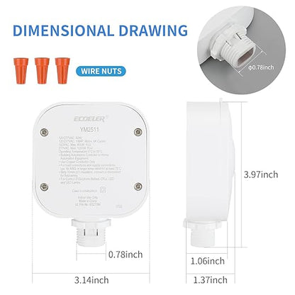 ECOELER Ceiling Occupancy Motion Sensor Switch, High Bay Fixture Mount 360° - Image 4