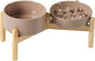 Ceramic 0.9 Cup Raised Slow Feeder Dog Bowl Set, Elevated 6.1inch Slow Dish and by Havniva