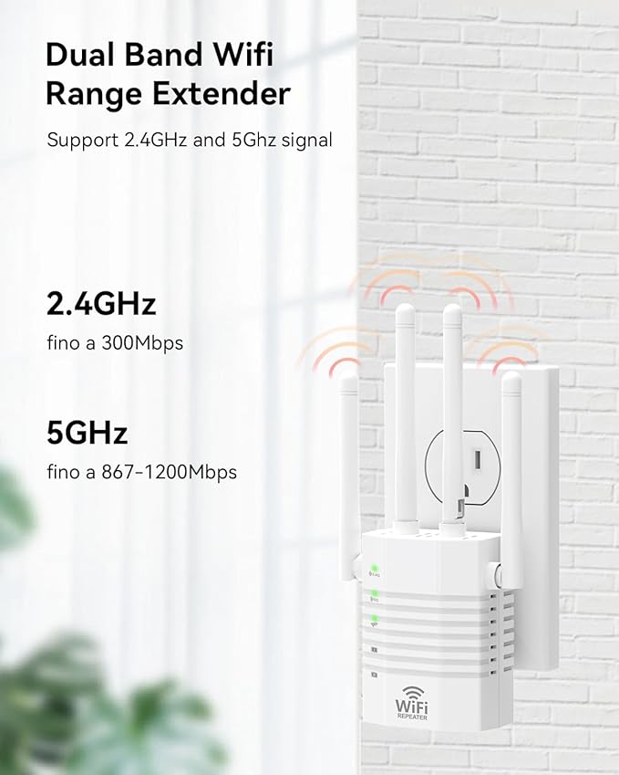 WiFi Signal Booster with 4 Directional Antennas – 1200Mbps Dual Band, WiFi - Image 7