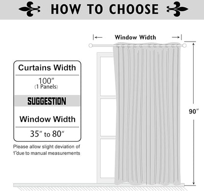 ChrisDowa Room Divider Curtain 90 Inches Long, Wide Blackout Sliding Door - Image 6