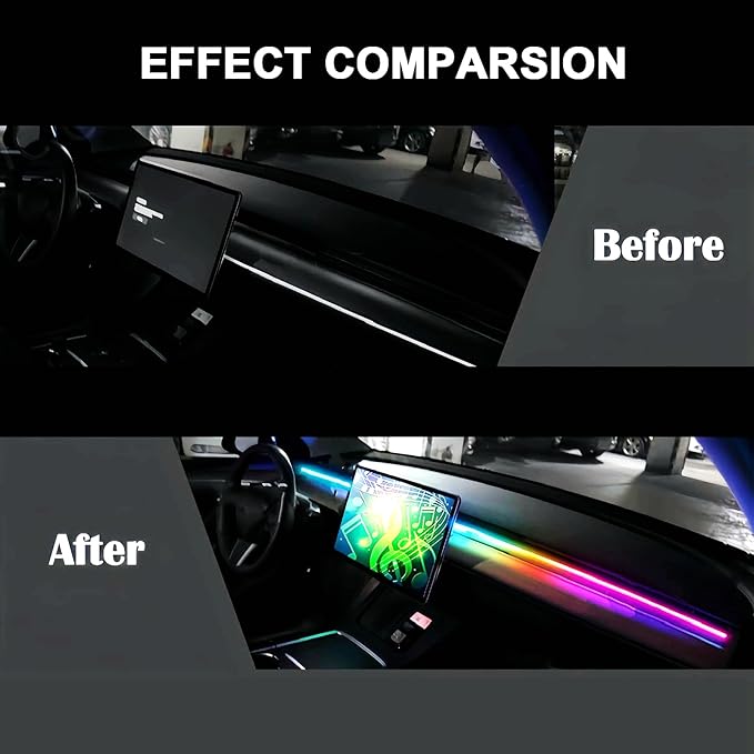Goodream Interior Car Ambient Lighting Kit, 43.3 Inches RGB USB LED Ultrathin - Image 6