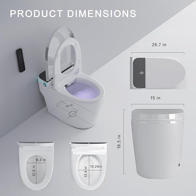 Auto Open/Close Lid Smart Toilet Bidet - Image 7