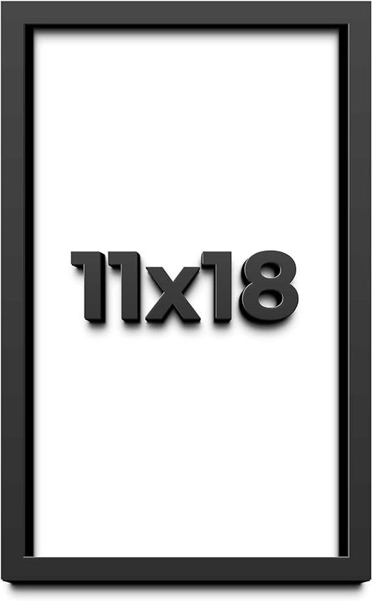 11x18 Shadow Box Frame Black | 1 Inch Deep Solid Wood Shadowbox Display | UV by CustomPictureFrames