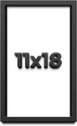 11x18 Shadow Box Frame Black | 1 Inch Deep Solid Wood Shadowbox Display | UV by CustomPictureFrames
