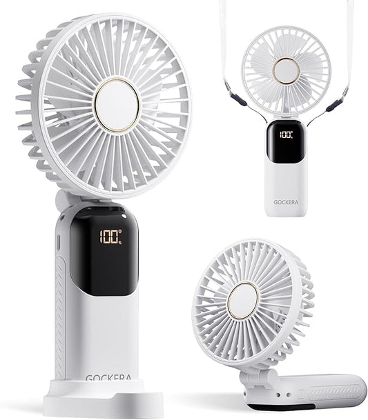GOCKERA Portable Fan, 4200mAh Battery Operated Fan, 5 Speeds&Digital Display by GOCKERA