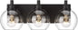 METWET Bathroom Light Fixtures, 3-Light Matte Black Vanity Light, Modern Wall by Metwet