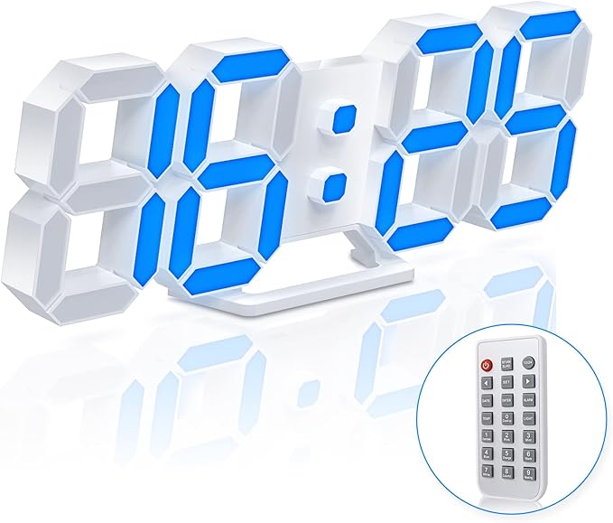 EDUP HOME 3D LED Neon Digital Desk Wall Alarm Clock RGB Night Light 7 Colors by HOME