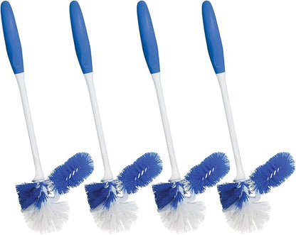 LOLA Classic Toilet Brush w/Under-The-Rim Scrubber, 4 Pack, Deep Cleans The by LolaProducts