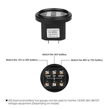 Jayron Lead Acid Battery Indicator Meter Gauge Battery Capacity Meter - Image 3
