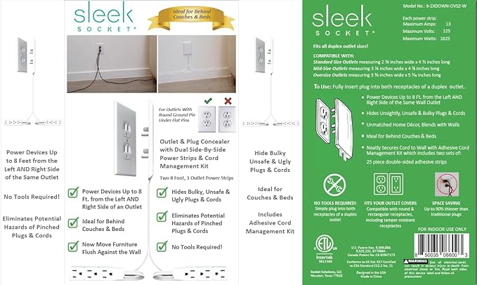 Sleek Socket Original & Patented Ultra-Thin Outlet Concealer - Image 4